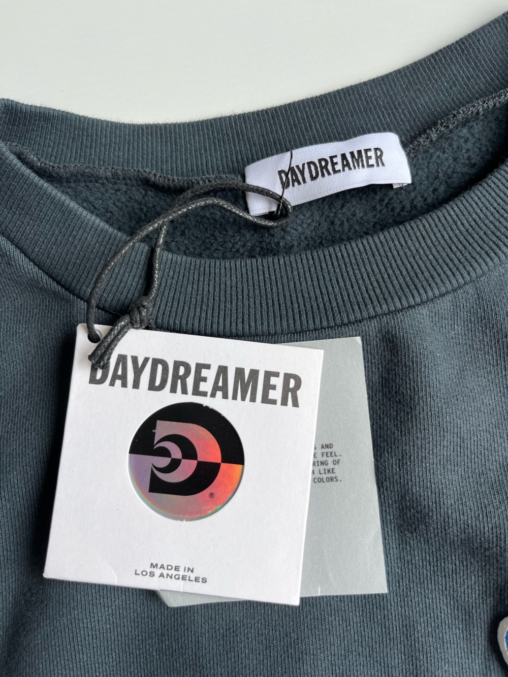 NWT Daydreamer gray Embellished with ski patches Crewneck Sweatshirt - Picture 4 of 10